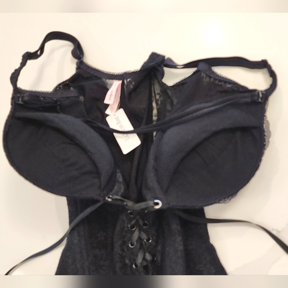 NWT Black Pushup Corset - "Boning" Supports Front & Back for Smooth Profile - Picture 15 of 16